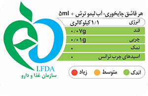 جدول تغذیه ای آبلیموی طبیعی فیض