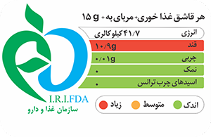 جدول تغذیه ای مربای به فیض