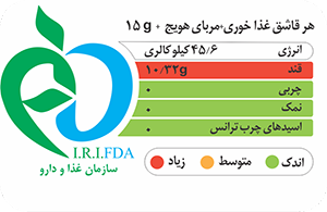 جدول تغذیه ای مربای هویج فیض